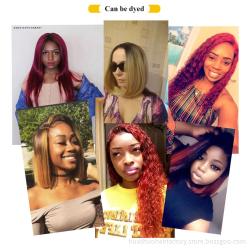 Huashuo 50% OFF Ombre 100% Cuticle Aligned Mink Brazilian Virgin Straight Human Hair Weave And Thin Skin Lace Front Frontal
